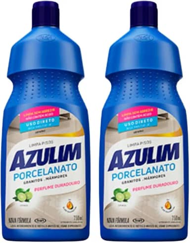 Kit com 2 Limpa Porcelanatos Azulim Citrus 750ml, Limpeza Eficiente e Aroma Cítrico