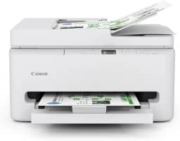 Canon PIXMA TR7120 Impressora jato de tinta colorida sem fio para impressão duplex, branca – impressora doméstica com copiadora/scanner, alimentador automático de documentos, design compacto, painel