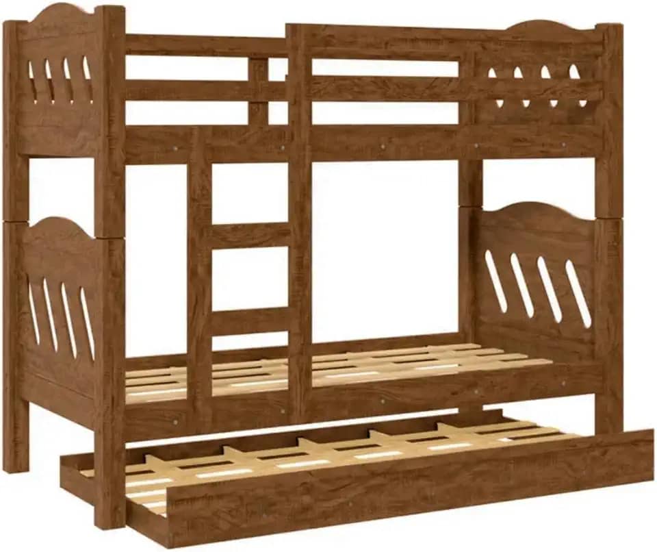 Beliche Treliche Reforçada c/Cama Auxiliar Pérola (Castanho)