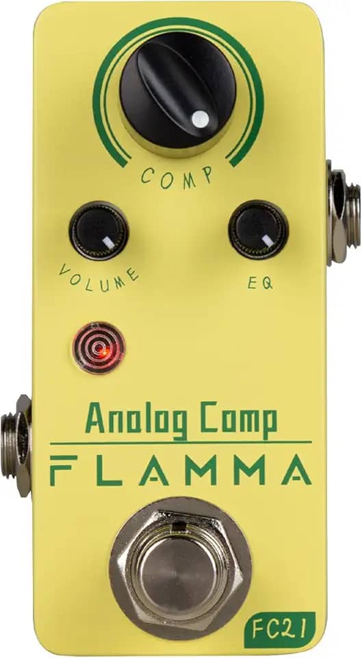FLAMMA Pedal de Compressor FC21 Pedal de Efeito de Compressão Óptica Clássico, True Bypass