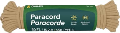 Coghlan's Paracorde de nylon de 15 metros, corda de sobrevivência tipo III 550 com 7 fios principais, resistência à ruptura de 250 kg - Equipamento versátil ao ar livre para acampamento, abrigo