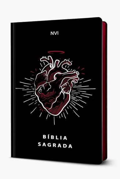 Bíblia Sagrada Coração Redimido Capa Dura Palavras de Jesus em Vermelho