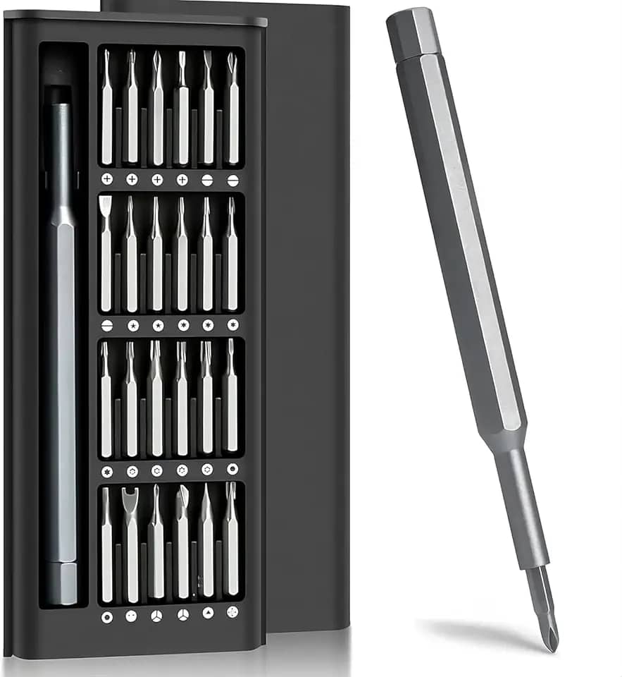 Conjunto de Chave de Fenda Magnética 24 em 1 com Bits para Eletrônicos, Celulares, Drone, Óculos e Relógios