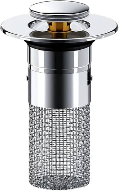 Ralo Inteligente para Pia Válvula Click Inox – Anti Odor e Repelente de Insetos, Sistema de Bloqueio Triplo para Banheiro e Cozinha, Instalação Universal Lavabo Escoamento Lavatorio