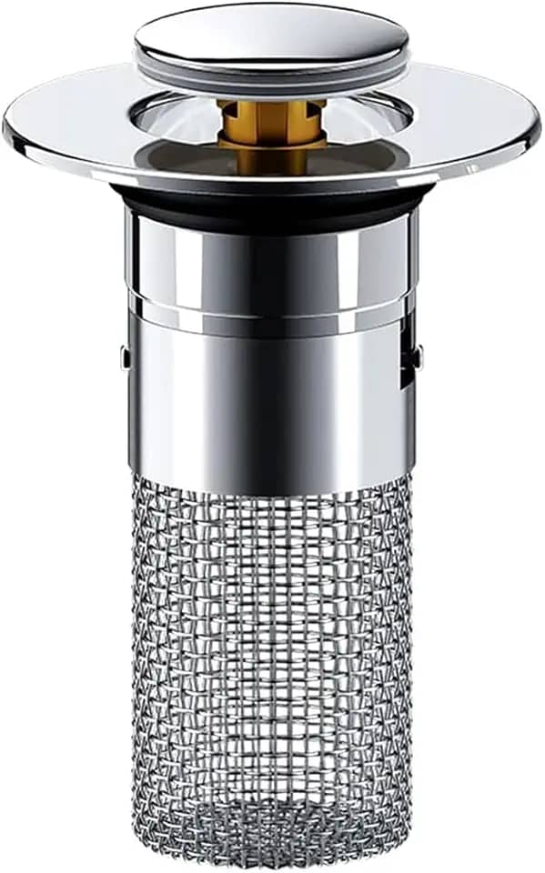 Ralo Inteligente para Pia Válvula Click Inox – Anti Odor e Repelente de Insetos, Sistema de Bloqueio Triplo para Banheiro e Cozinha, Instalação Universal Lavabo Escoamento Lavatorio