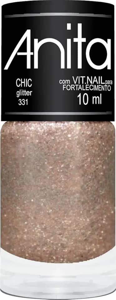 Anita Esmalte Chic Cosméticos Glitter Nude