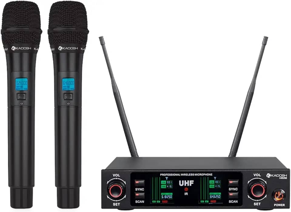Microfone KADOSH Sem Fio Duplo de Mão UHF Digital K-492 M
