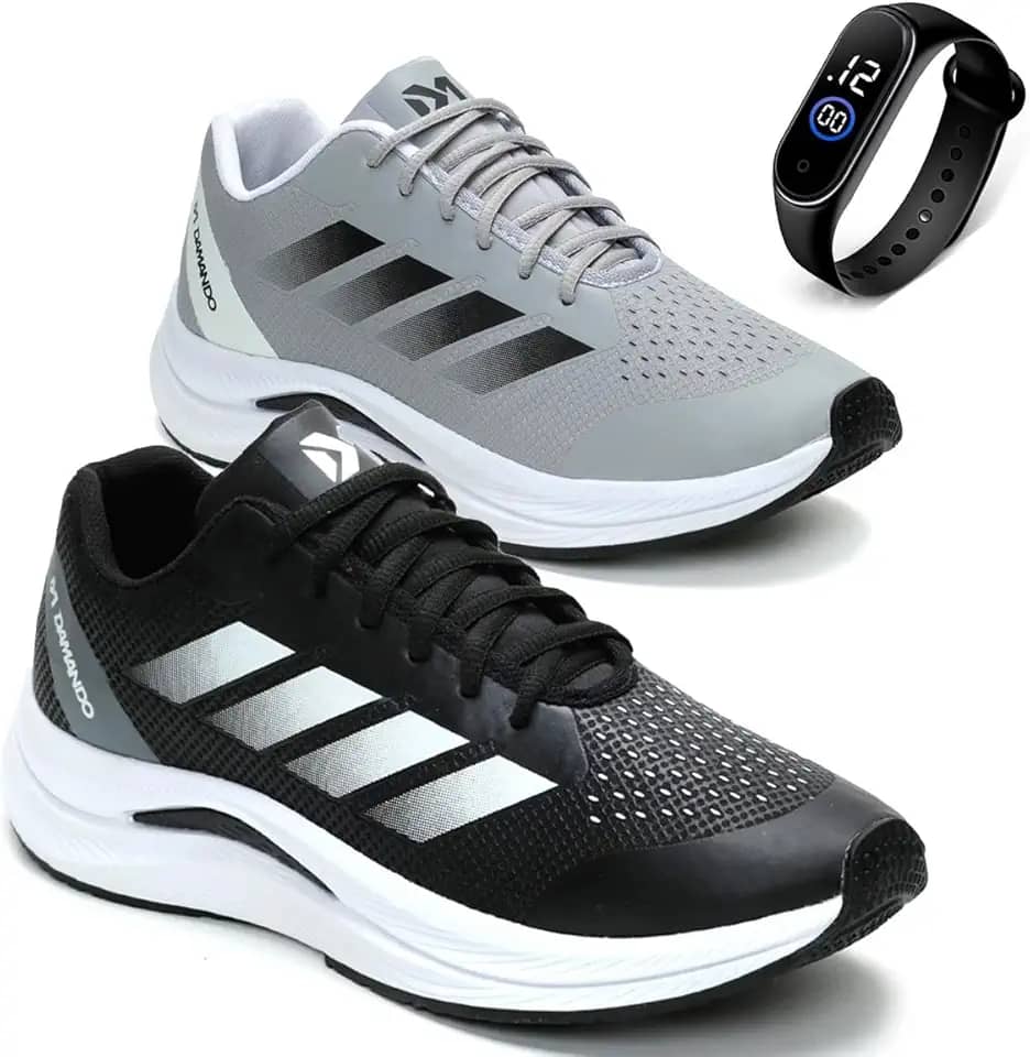 Combo 2 Tênis Masculino Academia Esportivo Caminhada Corrida Leve Confortavel com Relógio Digital