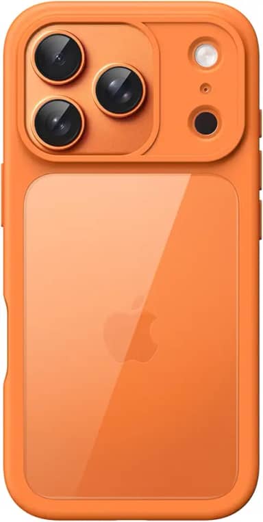 JETech Capa para iPhone 17 Pro Max 6,9 Polegadas, Case Protetora de Telefone à Prova de Choque, Estrutura de TPU Fosco de Cor Sólida, Parte Traseira Transparente Anti-Riscos (Laranja)