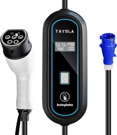 Portátil Carregador Carro Eletrico TAYSLA 7KW Cabo de 5M 32A-24A-20A-16A-13A-10A-8A Carregador EV Tipo 2 para Carros Elétricos e Híbridos Uso Interno/Externo Veículo Elétrico BYD Nissan Phantom