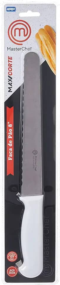 Faca Para Pão, Maxicorte, 1 Unidade, 8", Cabo Branco, MasterChef
