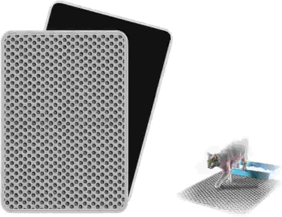 Tapete Coletor De Areia Higiênico Tamanho M PETYC Caixa de Areia Para Gatos Anti Sujeira Impermeável Premium Produto Petshop (Cinza, GG - 80x68)