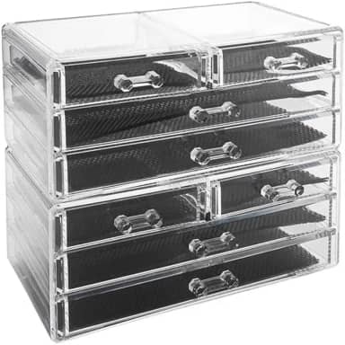Organizador de Maquiagem em Acrílico com 8 Gavetas