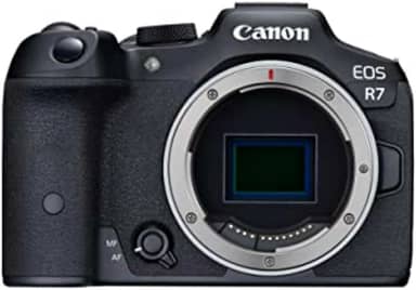 Canon Câmera mirrorless EOS R7 (apenas corpo), câmera híbrida, sensor CMOS de 32,5 megapixels (APS-C), vídeo 4K, para esportes, ação, criadores de conteúdo, câmera de vlog, preta