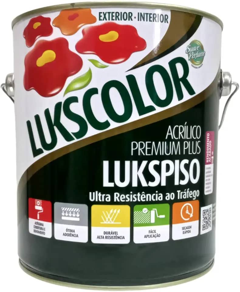 Tinta Piso Lukscolor Lukspiso Premium Plus Branco 3,6l