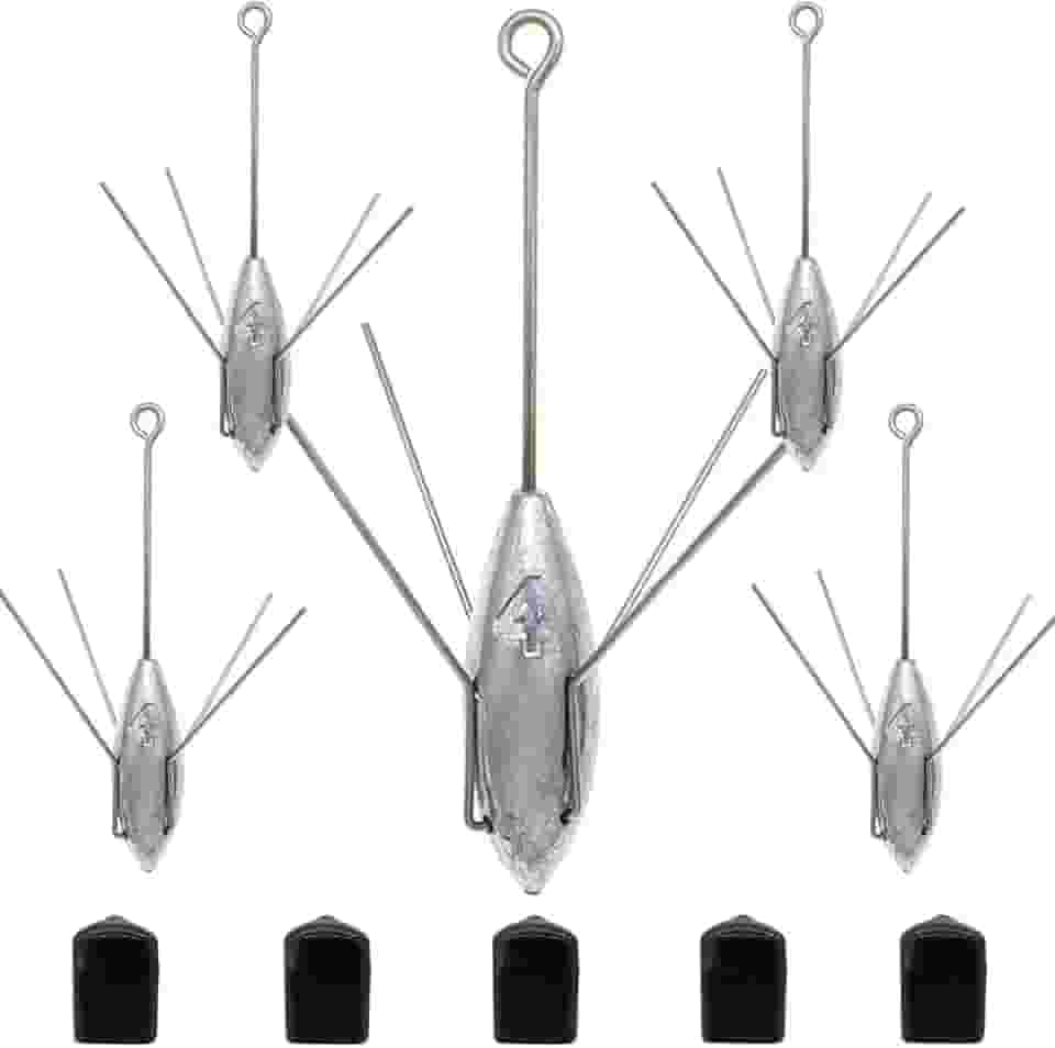 Gefischtter Chumbadas De Pesca Sputnik, Equipamento Com Chumbo, Aranha Para Surfe Cauda Longa Bagres, Água Salgada, Areia Praia E Oceano (4 Oz - 5 Unidades)