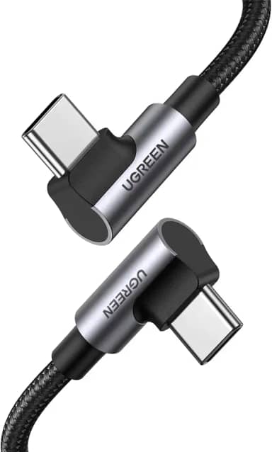 UGREEN Cabo USB C para USB C de 100 W, cabo tipo C de 90 graus para iPhone 15/15 Plus/15 Pro/15 Pro Max, MacBook Pro 2022, iPad Pro 2022, Samsung Galaxy S24/S23/Z Fold, Google Pixel, Switch, 3