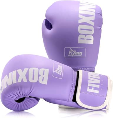 FIVING Luvas de boxe estilo profissional para mulheres, couro PU, treinamento, muay thai, luta, kickboxing, luvas de saco de pancadas pesadas, luvas de treino para mulheres
