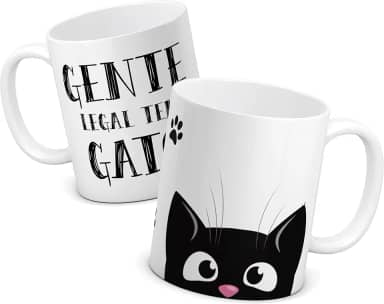 Caneca Personalizada Presente Gente Legal Tem Gato Mãe Cerâmica 325ml