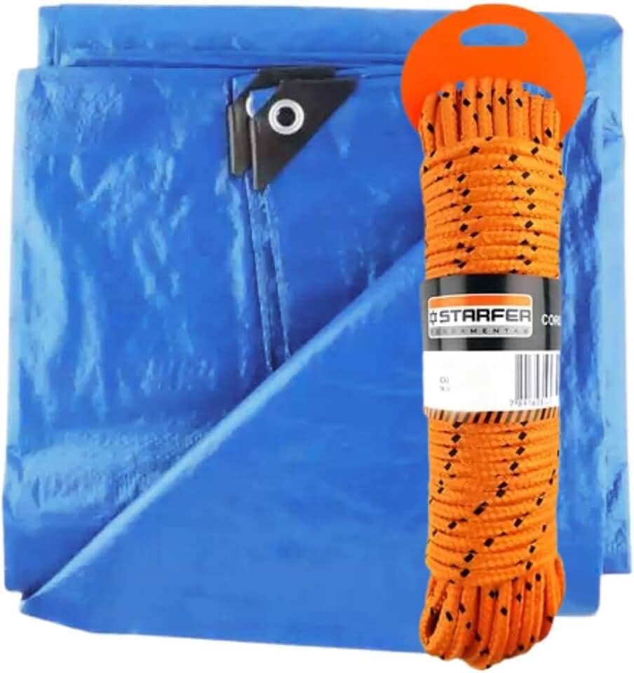 Kit Lona 2x2m Impermeável Com Corda 10 Metros