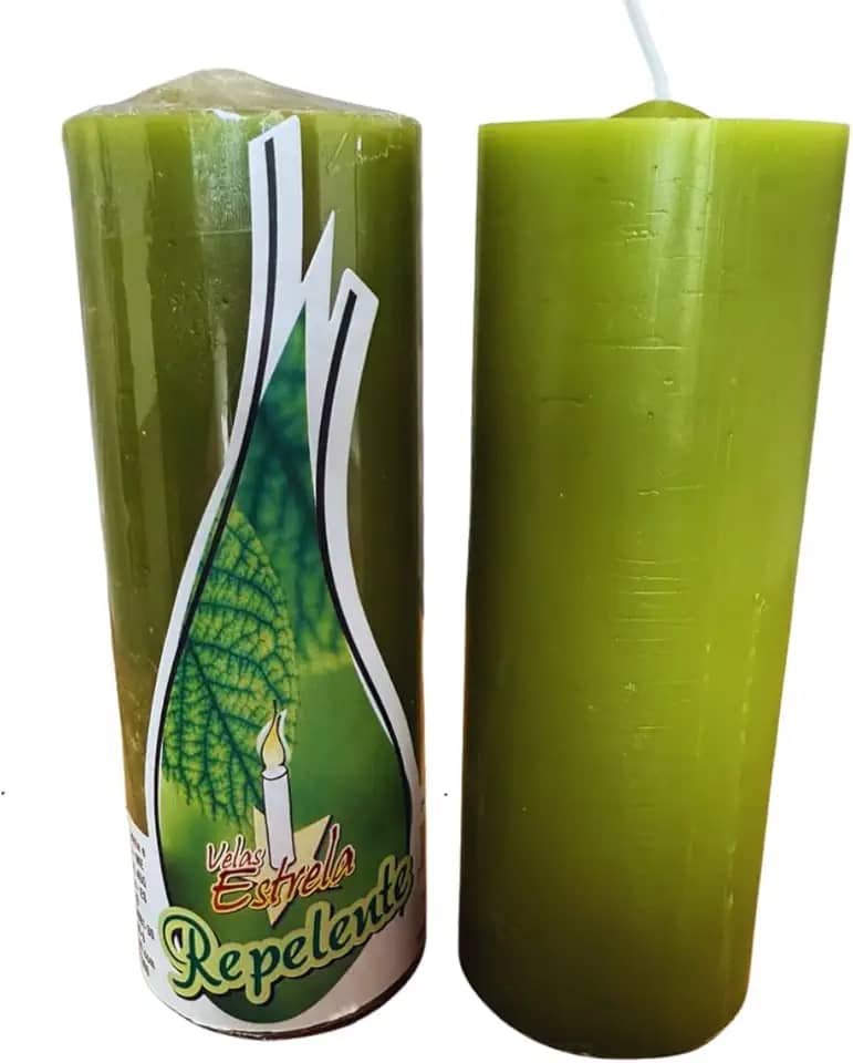Vela Repelente De Citronela 7 Dias, Feita Com Óleo Essencial (Muito Mais Eficaz), 340 G e 15,5 Cm Altura. Proteção Contra Insetos em Geral.