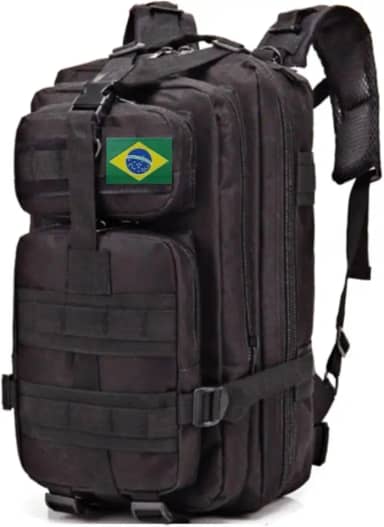 Mochila Tática Militar Impermeável Reforçada 30 litros com Patch Emborrachado