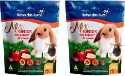 Kit Com 2 Mix Roedor Porquinho Da Índia e Mini Coelho 500g - Reino das Aves