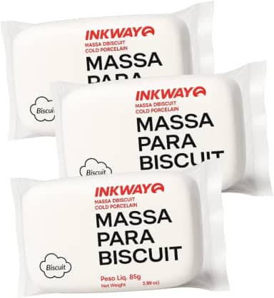 Kit 3 Massas Para Biscuit 255 Gramas Branco Para Artesanato