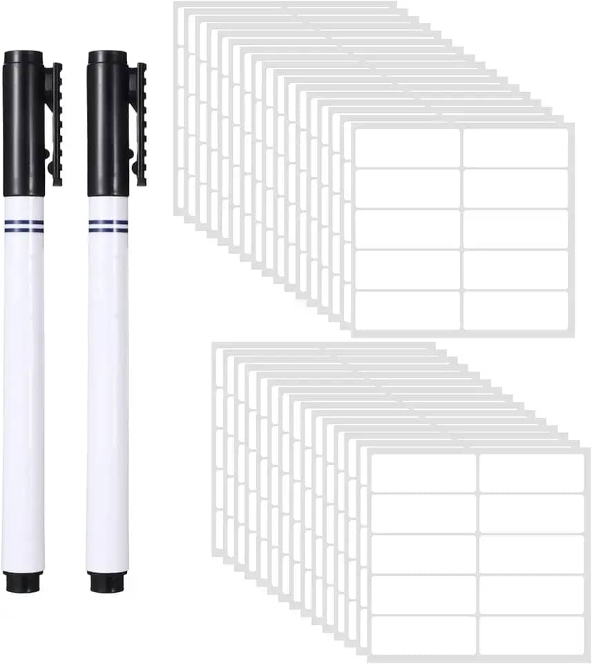 300 etiquetas de tecido, 2 etiquetas de roupas sem passar a ferro, laváveis, autoadesivas, com 2 marcadores permanentes de tecido, etiquetas de nome à prova d'água para casa de repouso, escola, creche