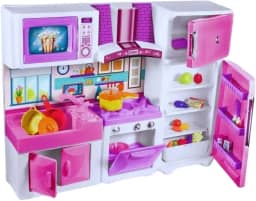 Cozinha Infantil Rosa Grande Fogão Geladeira C/Som Sai Água