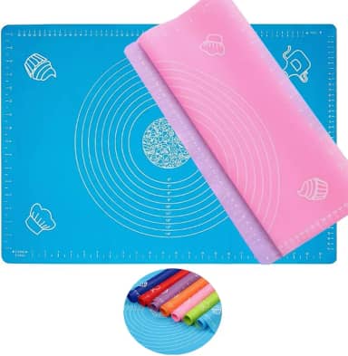 Combo Kit 2 Tapetes Culinários Silicone 50x40 cm Antiaderente com medidas (CORES SORTIDAS) - ROCCAMARE