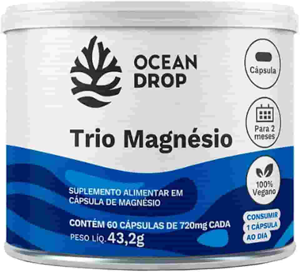 Trio Magnésio 60 cápsulas 720 mg Ocean Drop