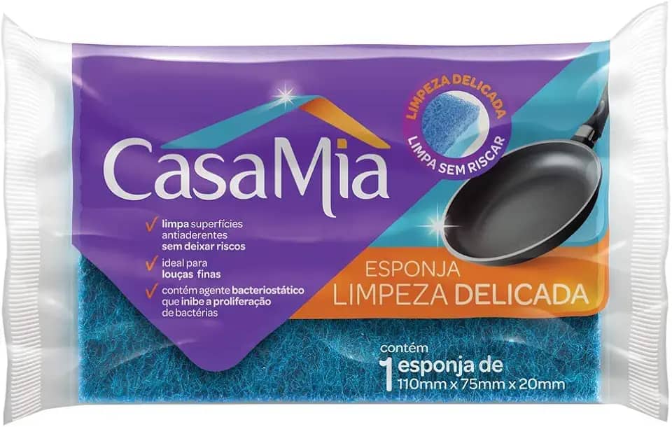 Esponja Limpeza Delicada, 117001AZ, CasaMia, 1 unidade