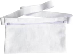 Pochete Porta Dólar Doleira Anti-Furto Clássica em Linho Misto com Elástico (Branco)