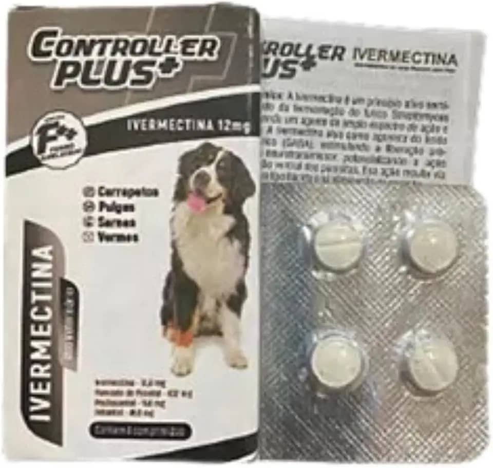 Controller Plus - Remédio Anti Pulgas, Carrapatos, Vermes E Sarnas 4 Comp 60kg