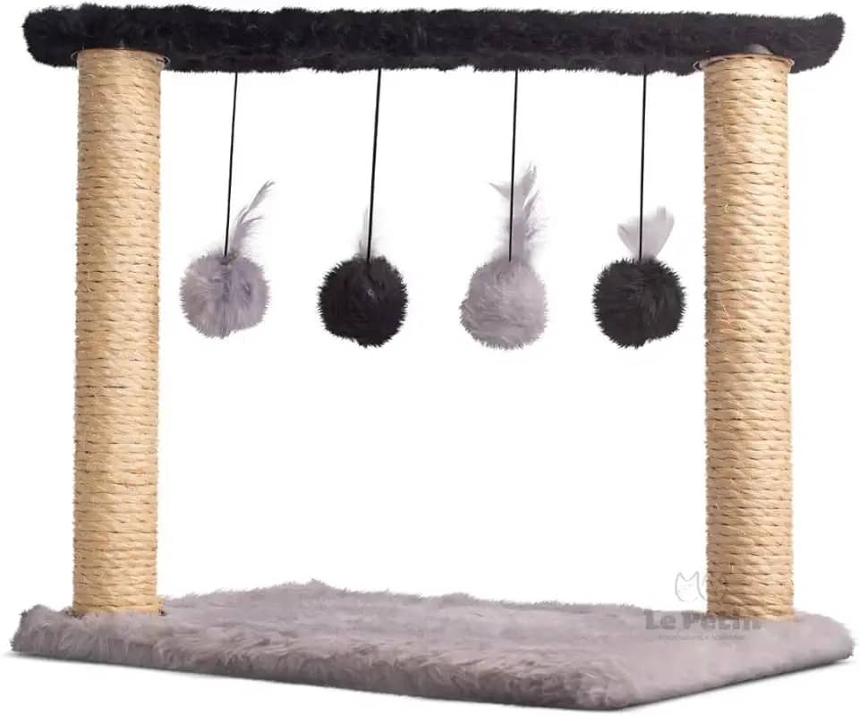 Arranhador para Gatos Poste com 4 brinquedos Cat Line (Lunar Black)