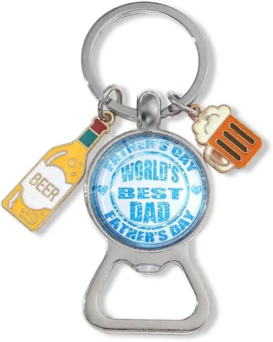 Chaveiro Dia dos Pais Presentes para Pai Marido Melhor Pai do Mundo Abridor de Garrafas Chaveiro para Papai Padrasto Presente de Dia dos Padrastos para Cerveja Pai de Filha Filho Esposa