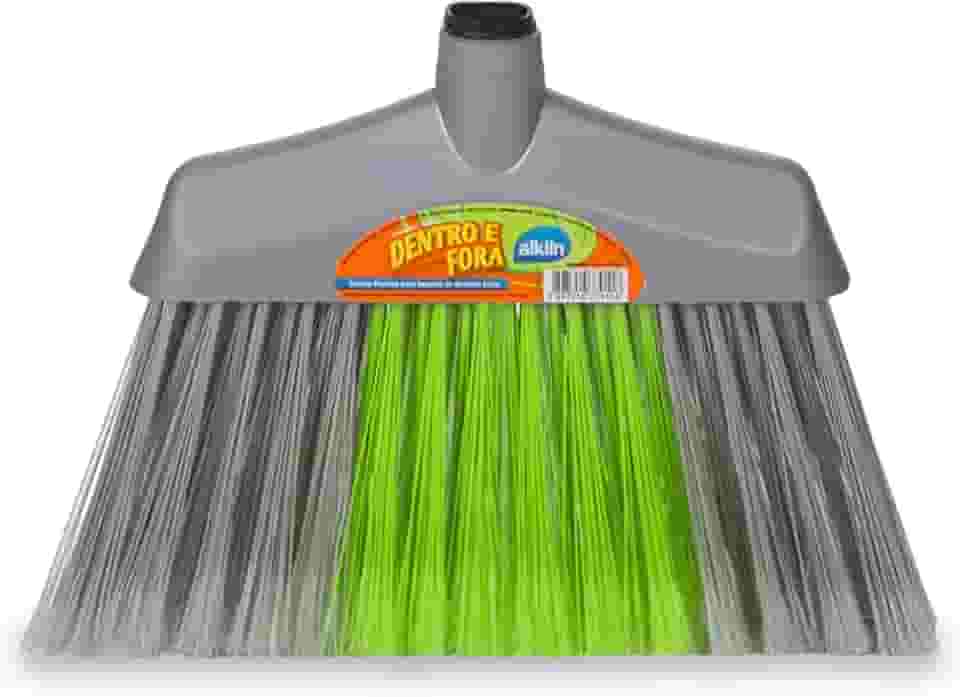 Vassoura Dentro e Fora sem Cabo, ALKLIN, Verde/Cinza