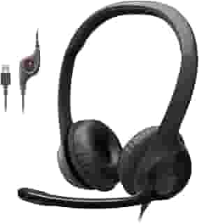 Headset com fio USB Logitech H390 com Almofadas Confortáveis, Controles de Áudio Integrado e Microfone com Redução de Ruído - Preto