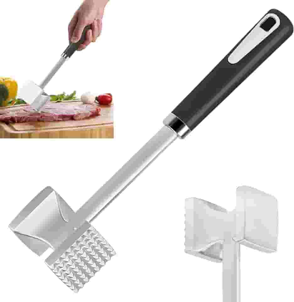 Gavzrt Martelo Amaciador de Carne, 27 x 6 x 5 cm, Prata, Liga de Alumínio e PP, 255g