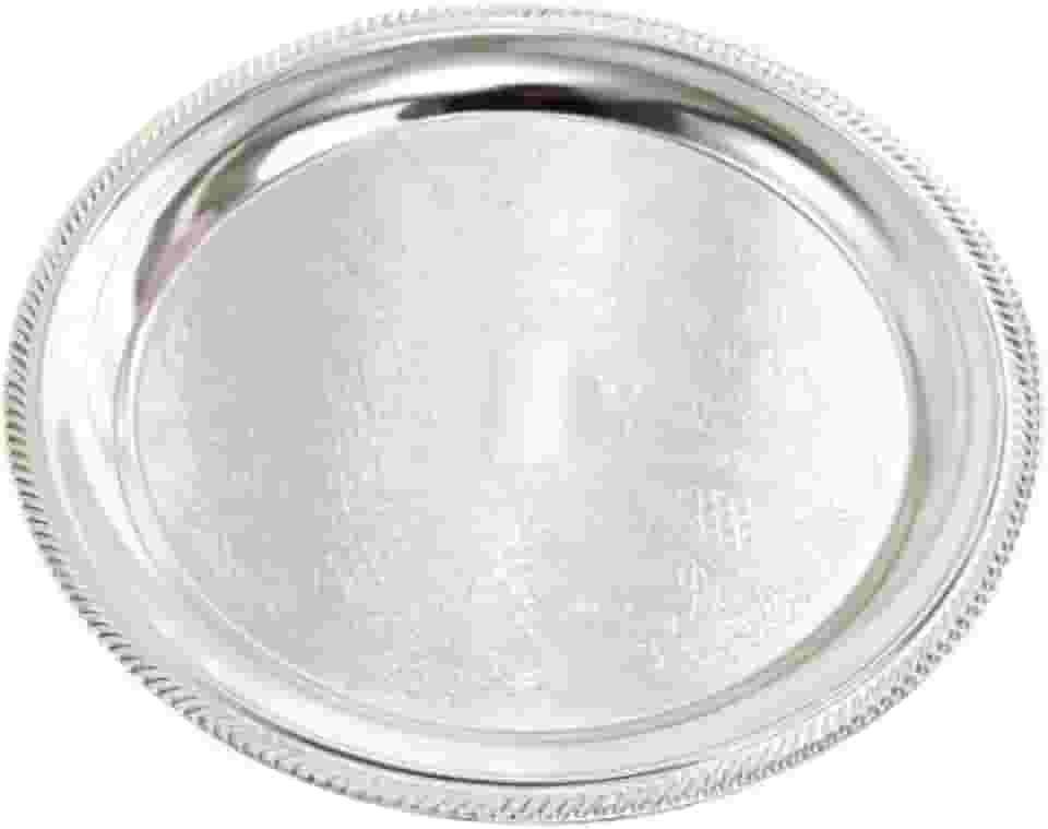 AFXGUSD Bandeja de Armazenamento, Prato de Servir para Camping, Prato de Jantar, Prato de Liga de Alumínio para áreas Externas, Prata, Tamanho real