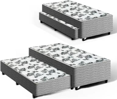 Cama Box com Colchão e Auxiliar Unique 3 em 1 Solteiro 88cm (Molas Ensacadas)