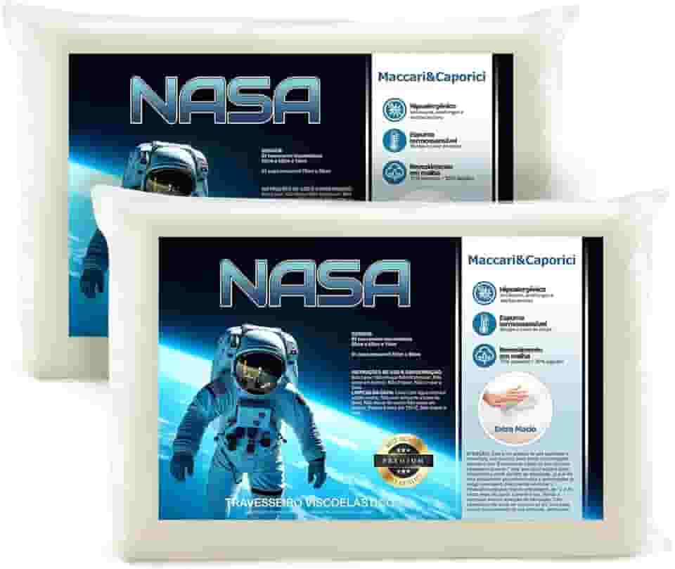 Kit 02 Travesseiro Nasa Premium para fronha 50cmx70cm 14cm de Altura 100% Viscoelástico