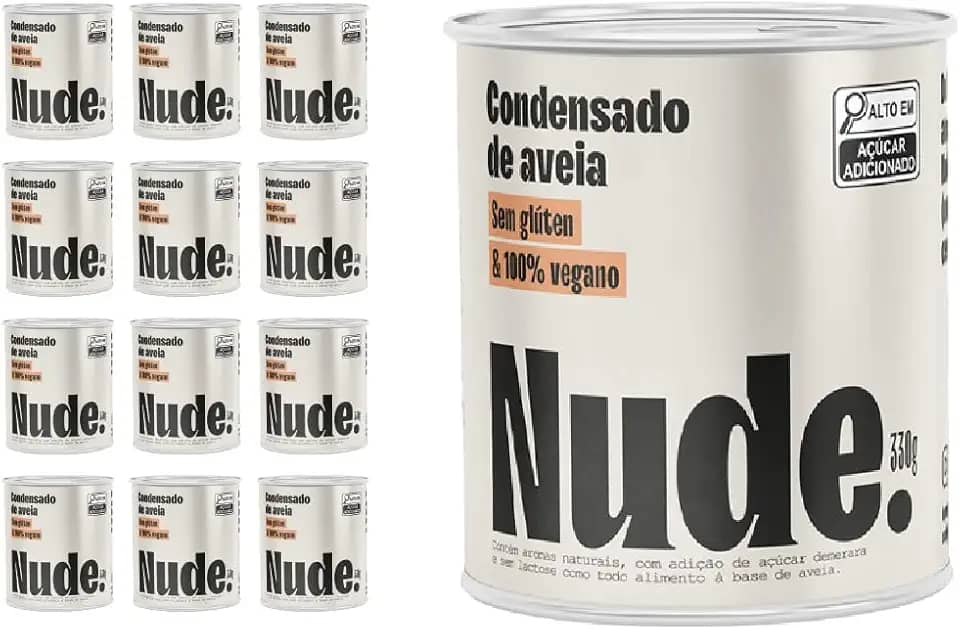 Pack Nude Leite Condensado de Aveia Sem Glúten 330g - Caixa 12 Unidades