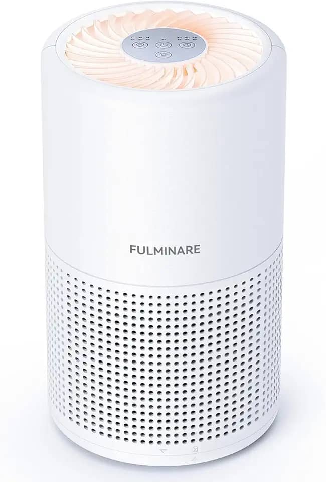 YARUIKE Purificador de Ar Silencioso com Filtro HEPA H13 e Luz Noturna para Quarto, Casa, Escritório e Sala de Estar