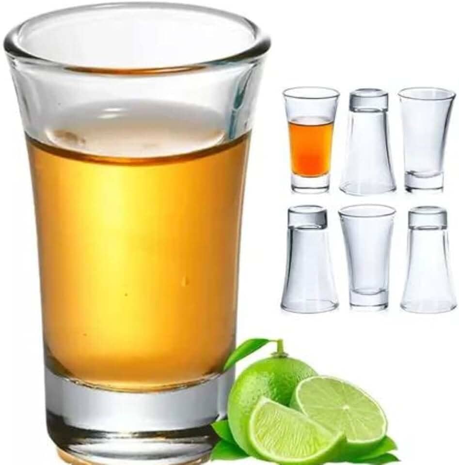 Kit 6 Copos de Vidro Shot 50ml Premium – Dose Cachaça, Tequila, Vodka – Copo Resistente FBK Qualidade