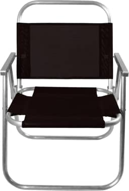 CADEIRA DE PRAIA ALUMINIO SENTAR REFORÇADA 150KG (PRETO)