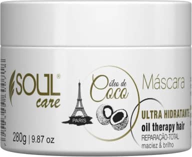 Máscara de Hidratação Óleo para Cabelo de Coco Soul Care Profissional | Cronograma Capilar Pós-Química (280g)