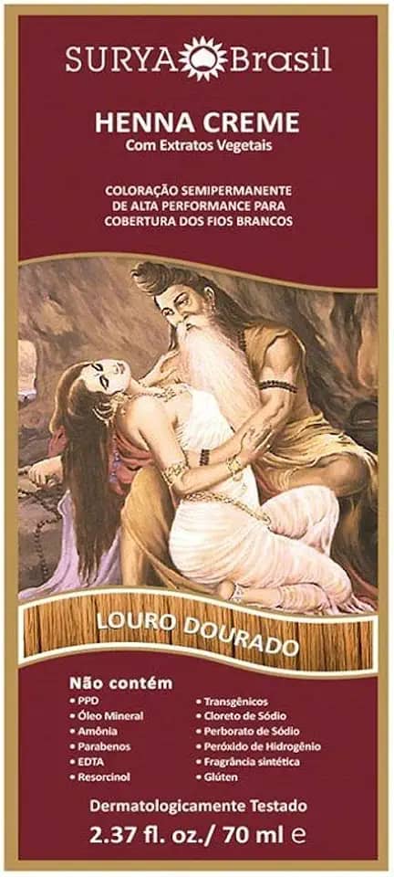 SURYA BRASIL Tintura Creme Henna Surya Louro Dourado 70Ml