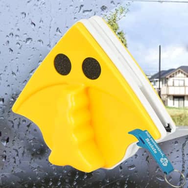 Limpador de Vidro Magnético para Janela Vidraça Aquário Amarelo + Chaveiro CBRN18659